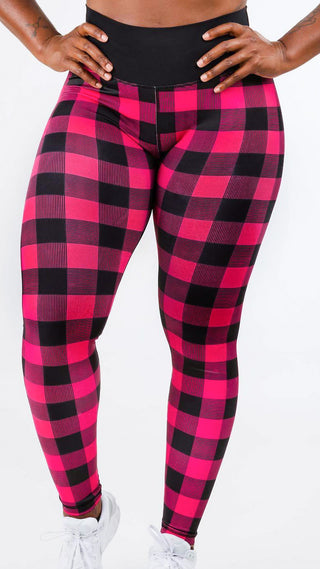 Curve Classic Leggings Pattern - Pink Plaid