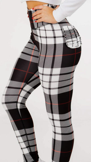 Curve X Leggings Pattern - Black Gingham