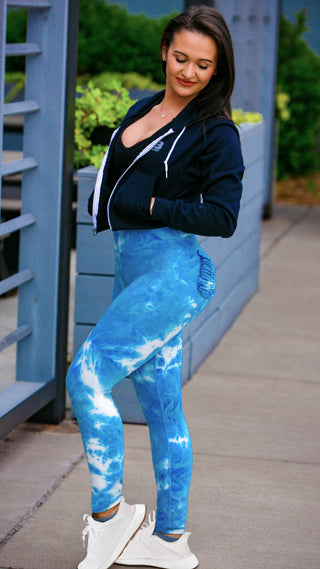 Curve X Leggings Marble - Marble Blue