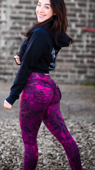 Curve X Leggings Marble - Marble Black Cherry