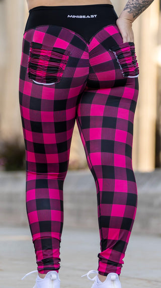 Curve X Leggings Pattern - Pink Plaid