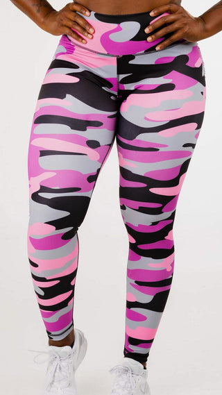 Curve X Leggings Pattern - Pink Camo
