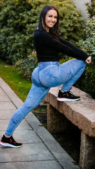 Curve Classic Leggings Marble - Marble Blue Sky