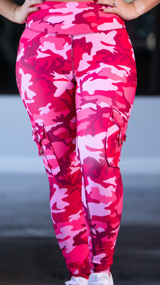 Curve Cargo Leggings Pattern - Ruby Camo
