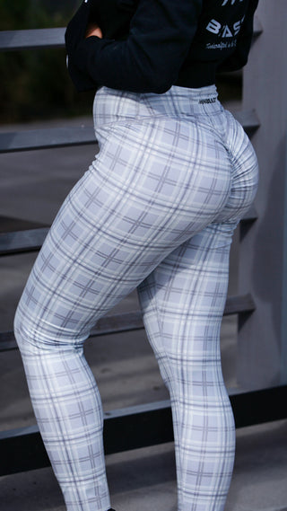 Curve Classic Leggings Pattern - Grey Gingham
