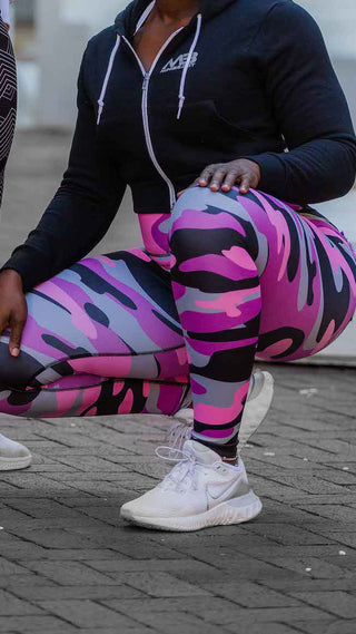 Curve X Leggings Pattern - Pink Camo