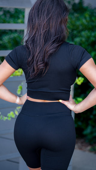 Posh Crop Top - Black