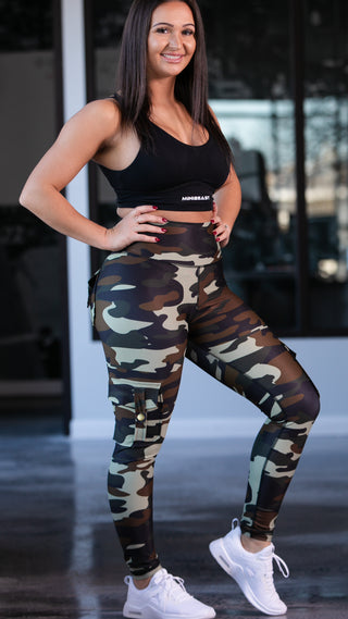 Curve Cargo Leggings Pattern - Military Camo