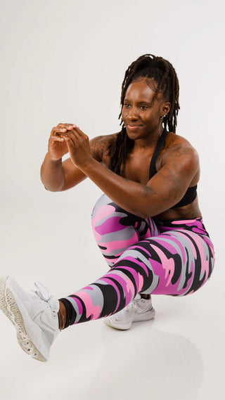 Curve X Leggings Pattern - Pink Camo