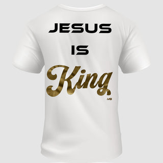 Jesus is King Midweight Unisex Tee - White