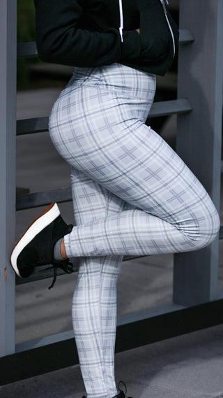 Curve Classic Leggings Pattern - Grey Gingham