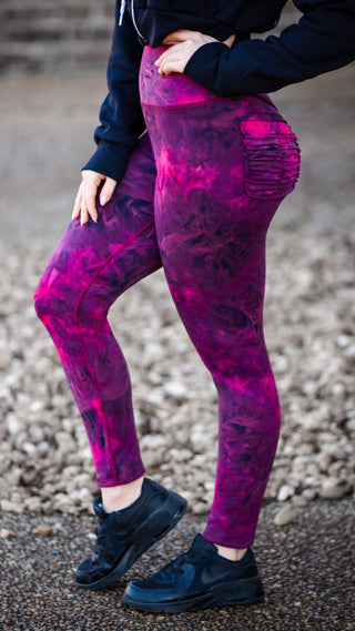 Curve X Leggings Marble - Marble Black Cherry