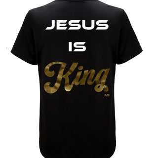 Jesus is King Midweight Unisex Tee - Black