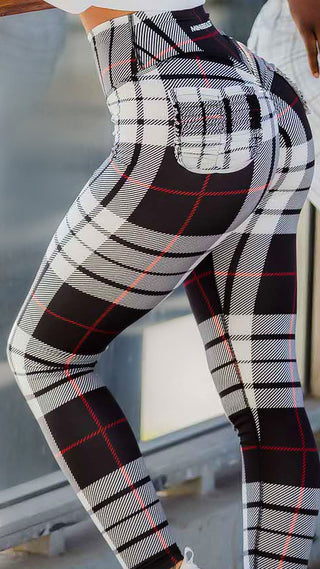 Curve X Leggings Pattern - Black Gingham