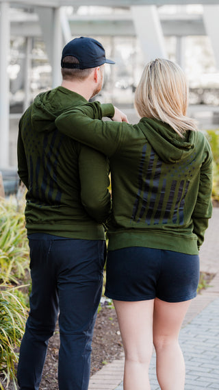 Unisex USA Midweight Hoodie - Army