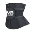Minibeast's black waist trainer for workouts with the Minibeast logo on the front.