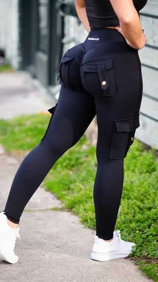 Curve Cargo Leggings - Black