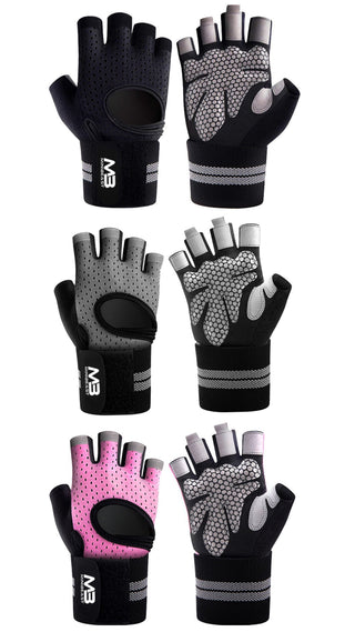 Lifting Wrist Wrap Gloves - Black