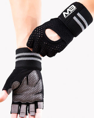 Lifting Wrist Wrap Gloves - Black