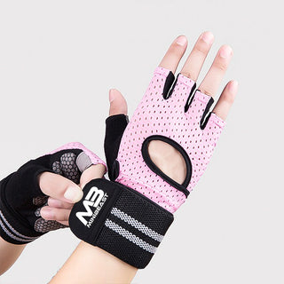 Lifting Wrist Wrap Gloves - Pink