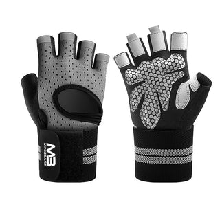 Lifting Wrist Wrap Gloves - Grey